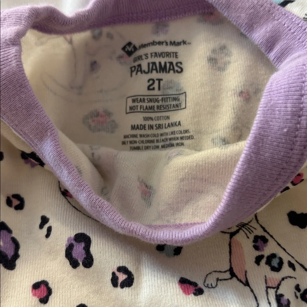 Members Mark Kids sleep top with Cat Print - 2T